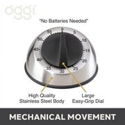 OGGI Countdown 60-Minute Kitchen Timer- Stainless Steel Countdown Timer, Cooking Timer, Ideal Time Management, Stainless Steel Kitchen Accessories, Great Addition to Kitchen Gadgets
