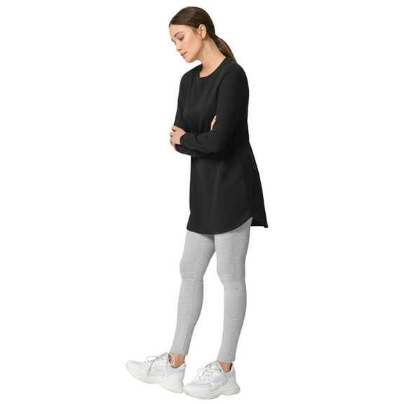 ellos Women's Plus Size Sweatshirt Tunic With Shirttail Hem - 22/24, Black