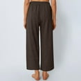 thumbnail image 6 of SELONE Wide Leg Womens Pants Plus Size Brown High Waist Workout Pants with Pockets Wide Leg Full Length Loose Long Workout Pants for Work out Drawstring Solid Yoga S Tall Breathable Gym Clothes, 6 of 7