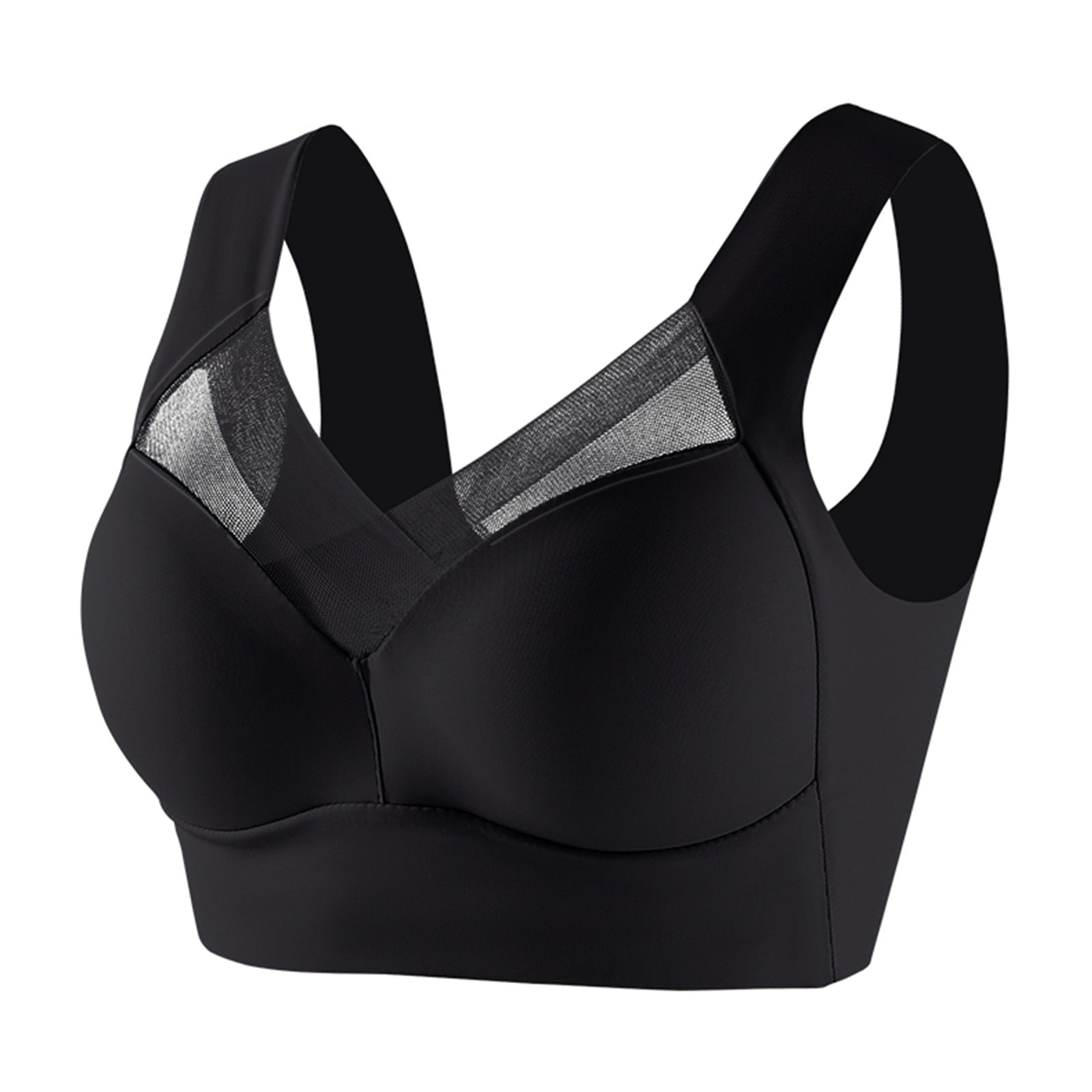 TQWQT Women's Plus Size Front Closure Wireless Bra Full Cup Lift Bras for  Women No Underwire Shaping Wire Free Everyday Bra Black XXL