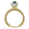 thumbnail image 2 of 14K Yellow Gold Natural London Blue Topaz Round 5mm Engagement Ring Diamond Accents, size 5.5, 2 of 3