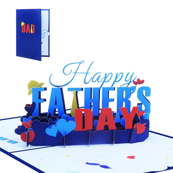 Sardfxul Happy Father's Day 3D for Pop Up Card Greeting Cards Blessing Message Card