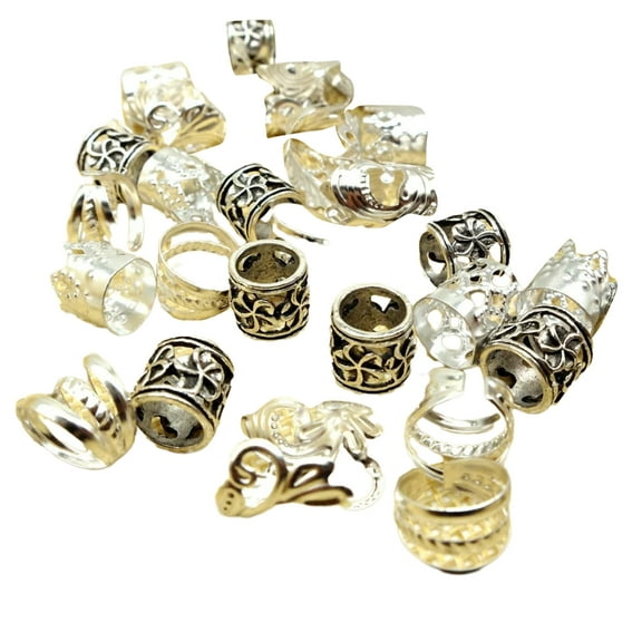 ZYHARUKO 100 Pcs Hair Beads Loose Coil Hair Jewelry For Braid Hair Rings Dreadlock Bead Braid Rings Hair Clip Braid Clip