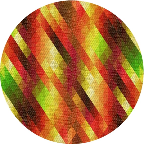 Ahgly Company Indoor Round Patterned Love Red Area Rugs, 6' Round