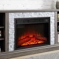 thumbnail image 4 of Gray TV Stand with Fireplace, 58" Electric Fireplace Heater TV Stand for 65" TVs, Wood Fake Fireplace Heater, Electric Fireplace Entertainment Center, 4 of 12