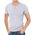 thumbnail image 3 of Aiyino Mens Henley Shirts Slim Fit Short Sleeve Beefy Fashion Casual Top Shirts of Cotton Shirts, 3 of 3