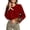 Red, variant on Womens Sweaters Leopard Bow Split Cuffs Long Sleeve Fall Winter Sweater Casual Loose Contrast Trim Crew Neck Knit Pullover Tops