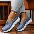 thumbnail image 4 of SYMOID Womens Blue Platform Loafers - Comfortable Pu Faux Leather Shoes with Bow Accent, Slip-Resistant Shock-Absorbent Sole, Wide Size 36-43 for Work & Casual Daily Wear,Size 40, 4 of 7