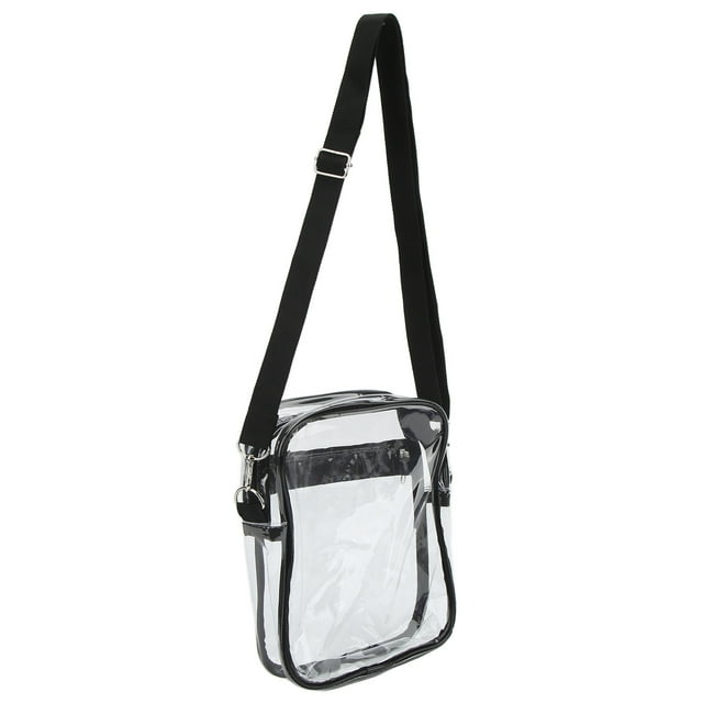 Bolso de mensajero transparente Jadeshay PVC Negro