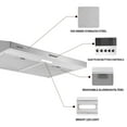 thumbnail image 4 of Range Hood 30-inch Under Cabinet Vent Hood 230 CFM Kitchen Hood Stainless Steel 3-Speed, 4 of 10