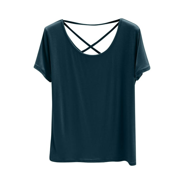 Tops de Sujetador de Yoga para Mujeres, Cuello Redondo Corto de Moda, Blusas a Rayas de Impresión, Tops de Cuello Redondo para Mujeres