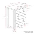thumbnail image 2 of CorLiving Boston Modern Engineered Wood Tall 5 Drawer Adult Dresser with Interlocking Drawers, Black, 2 of 12