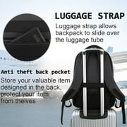 17 Business Laptop Backpack - Slim Anti-Theft Design, Water-Resistant College Bag with USB Port, Fits 15.6 Notebook (Black)