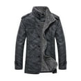 thumbnail image 2 of goowrom Men Leather Coat, Stand Collar Long Sleeve Greatcoat Jacket, 2 of 5
