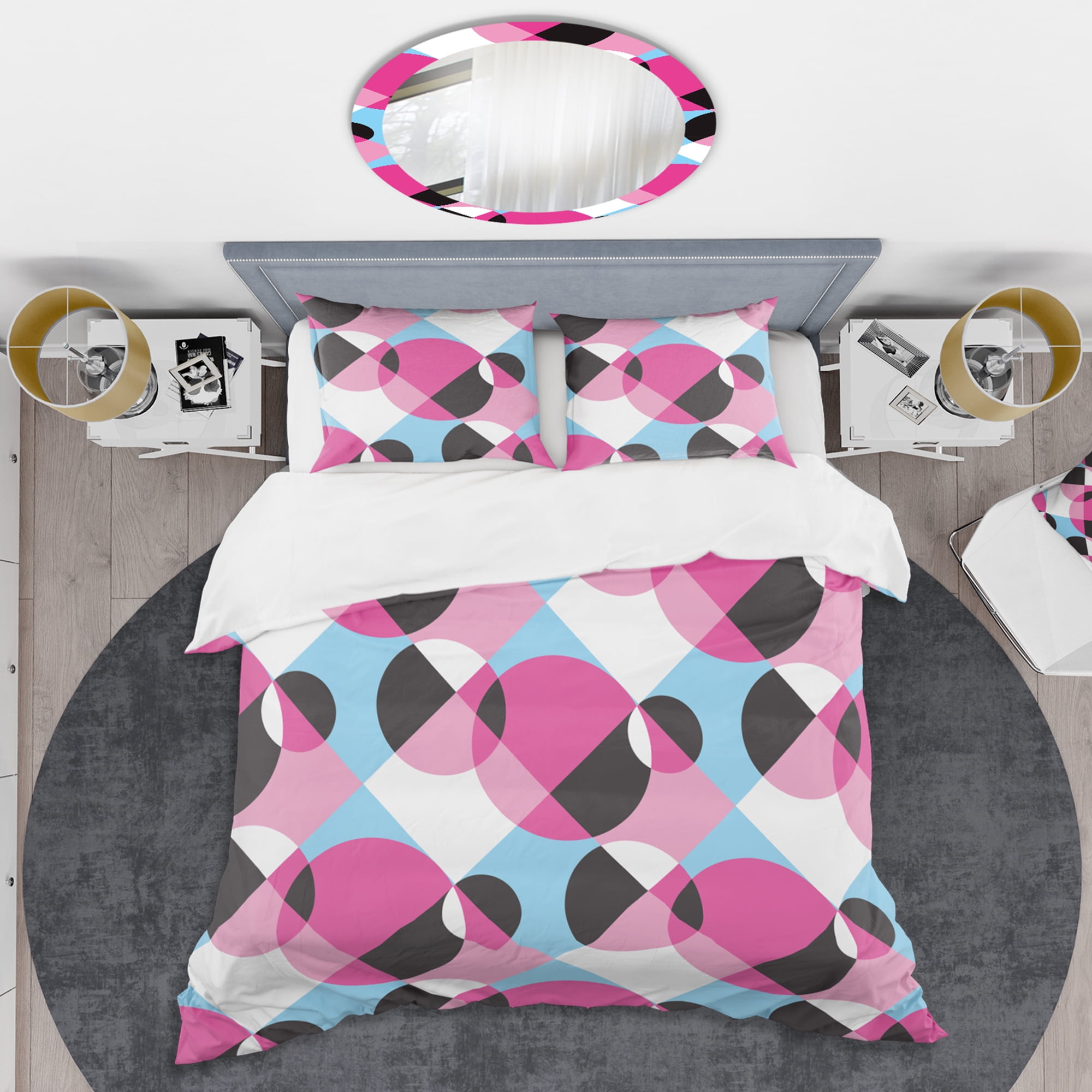 Designart 'Abstract Geometric Retro I' Mid-Century Modern Duvet Cover Set