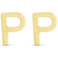 thumbnail image 2 of Karat Rush 14KT Yellow Gold High Polished Block Initial Studs "P" with Post-with-Friction-Back. Adult Unisex. No stones, 2 of 4