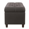 thumbnail image 3 of HomePop Ainsley Traditional Fabric Button Tufted Storage Bench in Gray, 3 of 10