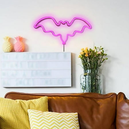 

Zenghuiiii Ornament New Fun LED Neon Lights Bat Nightlight