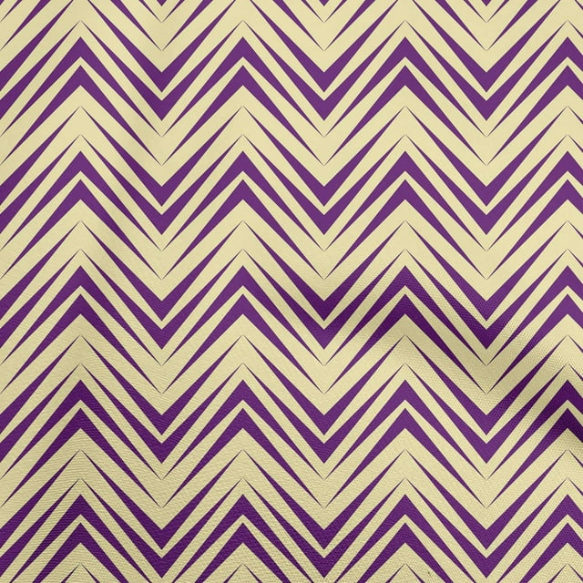 oneOone Tissu en Jersey de Coton Violet Tissu à Chevrons pour Robe Tissu Imprimé au Mètre 58 Pouces de Large
