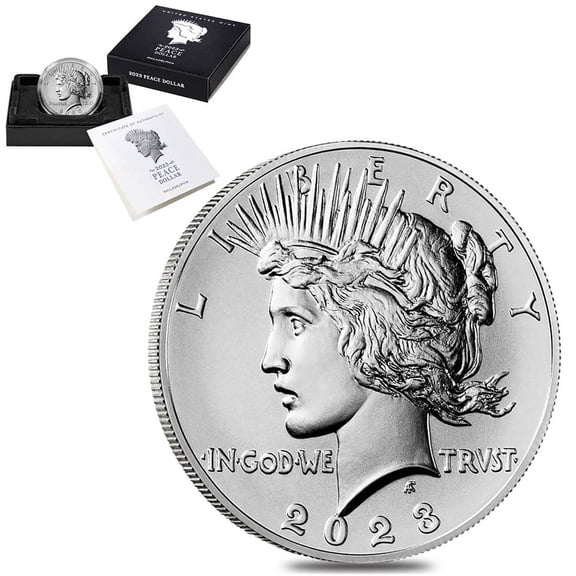 2023 Peace Silver Dollar .999 Fine (w/Box & COA)