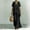 Black, variant on Women's Linen-Blend Short Sleeve Asymmetric Tunic & Wide Leg Pants 2-Piece Set Casual Summer Daily Vacation Outfit Trendy Going Out Suits for Womens Black L