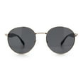 thumbnail image 3 of Mens Luxury Classic Round Metal Rim Hustler Fashion Sunglasses Gold Black - Black, 3 of 8