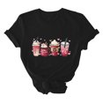 thumbnail image 5 of ICHUANYI Women's Summer Shirts Fashion Casual Crew Neck Short Sleeve Tops Valentine's Day Print T-shirt Cloth New Trending, 5 of 6
