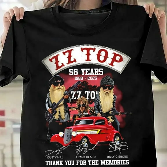 NEW ZZ Top 56 years 1969 2025 thank you for the memories shirt