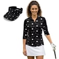 thumbnail image 2 of Aplkyhs Black Women's Golf Shirt and Sun Visor Hat Set 4-Way Stretch Women Sport Cloth Breathable Fabric Soft and Comfortable for Golf,Tennis,Hiking,Running,Gym, 2 of 7