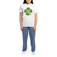 thumbnail image 4 of CafePress - Ireland Irish Clover Women's Light Pajamas - Women's Short Sleeve Print T-Shirt and Pants Light Cotton Pajama Set, 4 of 7