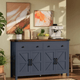 thumbnail image 2 of HAUXITIO Farmhouse Buffet Cabinet with 4 Doors & 2 Drawers,55 Inch Storage Sideboard with Coffee Bar Station for Dining Room & Kitchen,Blue, 2 of 8