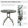 thumbnail image 4 of Outsunny 6 Pieces Patio Dining Set with Umbrella Round Table Folding Chairs, 4 of 10