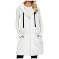 thumbnail image 2 of larppty Long Puffer Vest for Women with Hood Lightweight Sleeveless Down Vest for Spring, Fall & Winter (White, XL), 2 of 3
