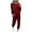 Wine, variant on AOOCHASLIY Sweat Suits for Women Clothes Jogging Suits Loose 2 Piece Sets Solid Long Sleeve Tops Vest Casual Pants Sweatsuit