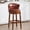 Brown, variant on Cow top Leather Swivel Bar Stools, 29.5" Counter Height Bar Chair with Back and Footrest, Wooden Morden Chair Barstools for Home, Brown