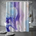 thumbnail image 2 of Purple Shower Curtain, Modern Purple and Blue Marble Shower Curtain for Bathroom Waterproof Fabric Abstract Shower Curtain Set with Hooks, 72x72 Inch, 2 of 6