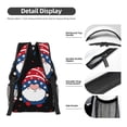 thumbnail image 4 of Rateoe Gnome Independence Day Pattern Durable Student Backpack Laptop Bag- Ergonomic Design, Waterproof Twill Fabric - Ideal for School, Travel, and Outdoor Activities, 4 of 6