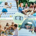 thumbnail image 6 of Extra Large(80 "x 80") Picnic Blanket, 3-Layer Thicking Outdoor Camping Blanket, Machine Washable Beach Blanket, Waterproof and Wear-Resistant, Soft and Comfortable(Boho Blue), 6 of 6