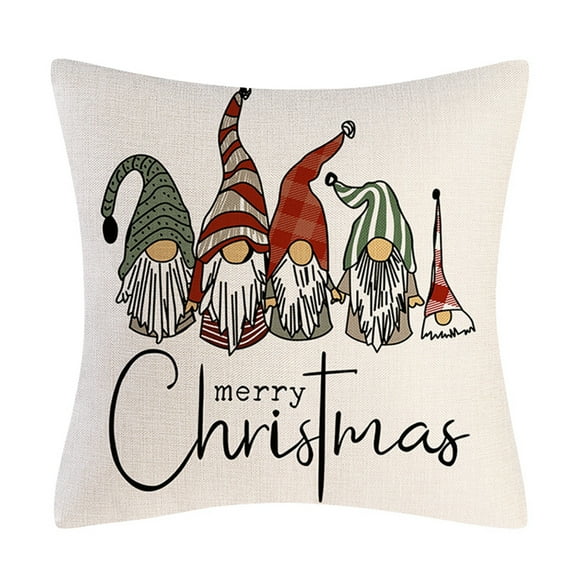 Pudcoco Christmas Throw Pillow Cover Holiday Couch Pillow Case Zippered Pillow Protector for Home Farmhouse Sofa Decorations