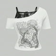 thumbnail image 2 of Womens Y2k Tops 2000s Vintage Two Piece Short Sleeve T Shirt Graphic Print Crop Cute Fashion Tees, 2 of 3