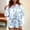 Blue, variant on New Fashionable Women's Home Wear 2 Piece Tie Dye Printed Loose T Shirt Pullover Long Sleeved Shorts Set Womens Board Shorts plus Size Pool Cover up Cute Swim Shorts for Women plus Size Swim Wear