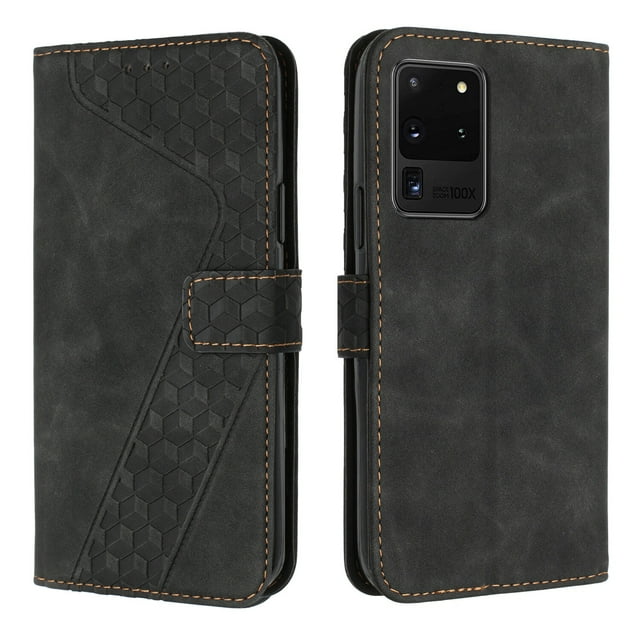 Compatible with Samsung Galaxy S20 Ultra 5G Case Wallet Design with Card Slots Magnetic Closure Cover