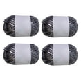 thumbnail image 2 of Kuntesetty 4 Rolls Set T-shirt Yarn Shiny Elastic Knitting Yarn Polyester Yarn for Dark Gray, 2 of 9