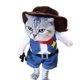 thumbnail image 3 of Disfraz de vaquero para perro con sombrero, ropa para perro, disfraces de Halloween para gato y perro pequeño (pequeño), 3 of 5