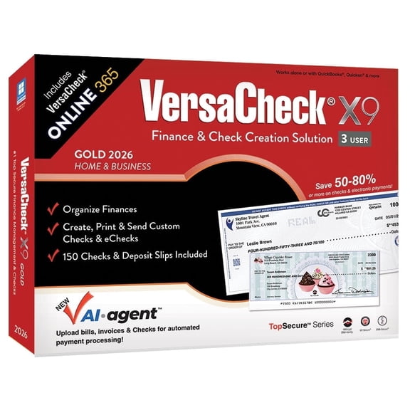 VersaCheck X9 Gold 2026 – 3 Users VersaCheck ONLINE Gold 1yr Sub Bundle