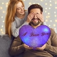 thumbnail image 2 of LingVibe LED Heart Pillow, Twinkling Color Changing Light Up Plush Throw Pillow, I Love You Valentine's Day Gift for Girlfriend, Romantic Wedding Decor, Bedroom Sofa Cuddle Pillow,Purple, 2 of 5