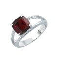 thumbnail image 2 of Sterling Silver with Natural Garnet and White Topaz Split-Shank Cocktail Ring, 2 of 4