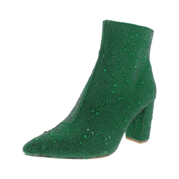 Betsey Johnson Womens Cady Embellished Block Heel Ankle Boots