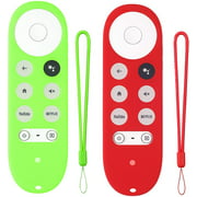 Silicone Remote Case Skin Replacement for Chromecast with Google TV 2020 Control, Glow Green and Red Cover 2-Pack