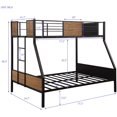 thumbnail image 6 of Harper & Bright Designs Twin Over Full Bunk Bed Study Metal Bed Frame with Ladder and Safety Rails Home Bedroom Furniture, 6 of 6